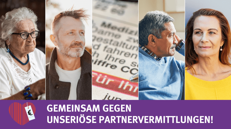 Collage Kampagne Unseriöse Partnervermittlungen